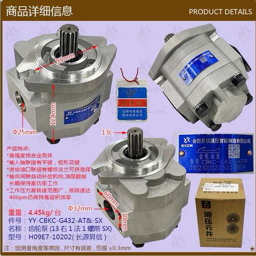 叉车配件齿轮泵(13右1法1螺前H09E7-10202长源昇信CBKC-G432-