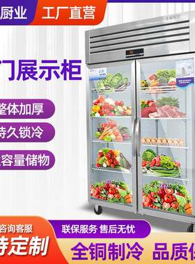 双门冷藏展示柜玻璃门展示柜冷藏冷冻柜点菜柜立式不锈钢冰柜