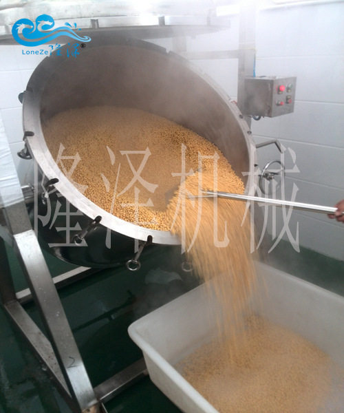 大型煮黄豆锅全自动纳豆煮锅商用煮豆设备lz-100l煮豆锅