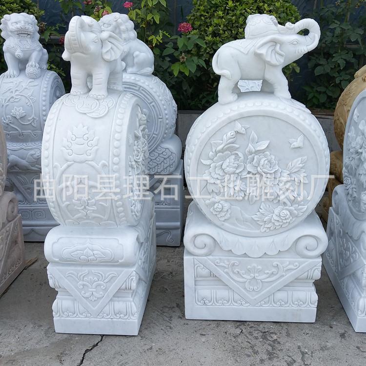 供应抱鼓石头门墩汉白玉仿古门墩大理石抱鼓家居装饰摆件