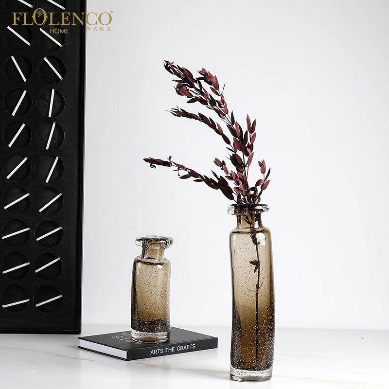 现代轻奢渐变咖色金箔玻璃花瓶样板房别墅客厅餐桌高级感装饰摆件,机械设备,其他机械设备,淘宝优惠券,粉丝福利购,淘宝优惠卷