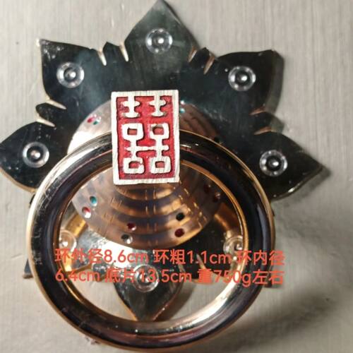 复古纯铜新中式异形大门拉手四合院喜字门环打孔安装