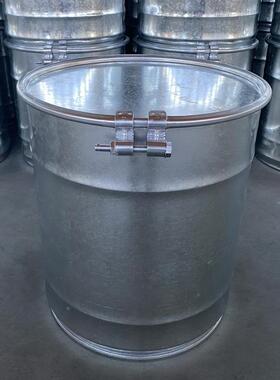40L升工10加仑缩底镀锌敞口全钢桶新开口化道大铁桶具32707装饰桶