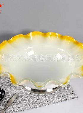 玻璃刺身盘冰盘文大鱼生用鱼盘三盘干日RTQ式意境菜餐具海鲜大盘