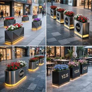 户字外不锈钢花箱外简约风527厅组合树箱隔断写楼庭院金属铁艺花