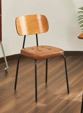 工业风软厅包餐背椅美式小吃店餐厅商用酒店咖啡餐复古铁艺93215