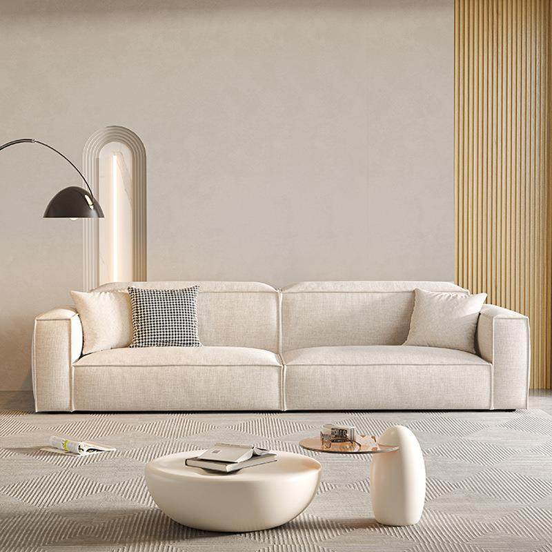 装式轻奢极简约现代奶油风厅小户型直排豆腐块整棉麻布意艺客LMS-