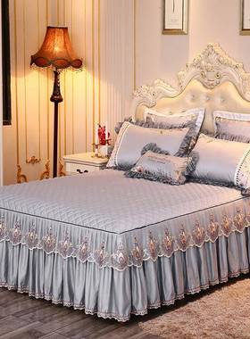 A10L欧式床罩单件床裙三件套天丝夹棉加厚席梦思保护套1.5m1.8m床