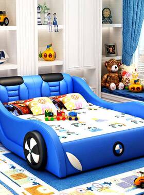 NRFQ015#儿童床男孩汽车床1米5男生床abc婴儿卡通实木床男童多功