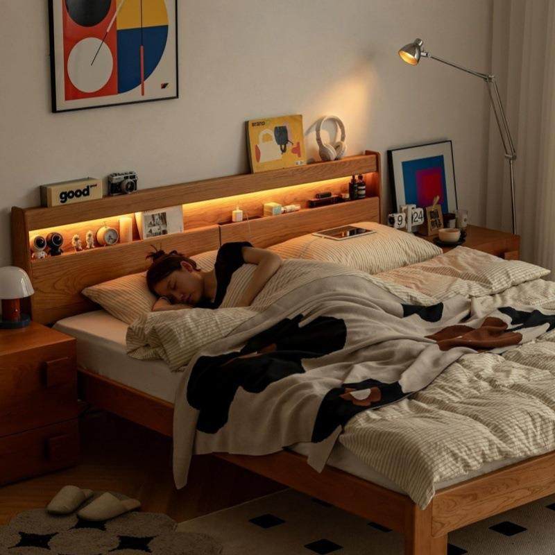 北欧实木床樱桃木小户型1.5m家用日式1.8m主卧储物双人床,纺织面料/辅料/配套,纺织机械配件,淘宝优惠券,粉丝福利购,淘宝优惠卷