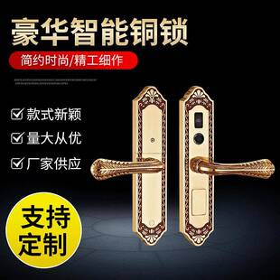 直销家用防盗门公寓门电子锁高端指纹锁房门智能密码 锁全铜门