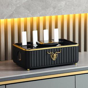 高级感客厅电视柜桌面路由器收纳盒电线网线遮丑装饰光猫放置架子