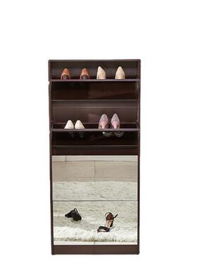 柜厂家收直销身镜面四层鞋柜家用纳架置物现代门口翻QYO斗全鞋柜