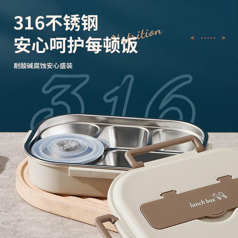 31不锈钢饭盒保温成盒波人6上班族小学生专用分隔便当餐微792炉加