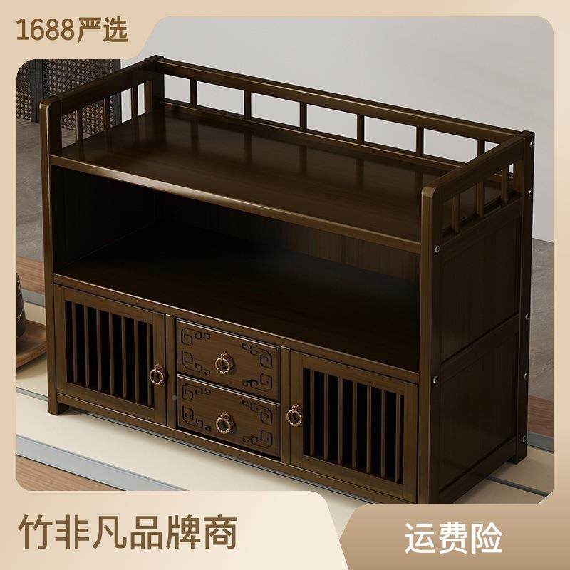小型桌博古架实木中式茶叶展示柜茶室ND-07CYJ置物架茶收纳架子桌