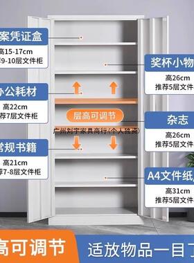 钢制文件柜公室资料柜财务凭柜铁皮纳柜办档案收柜带证锁SSW-TSW1