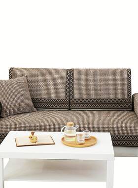 xyt麻全罩包盖巾四季粗布沙发棉新中式实木坐垫子布垫F75THH79艺