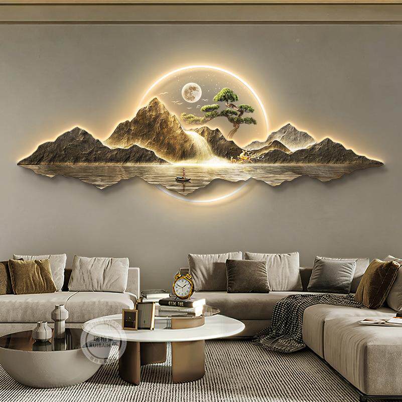 背有靠山轻奢客厅装RBH10374饰画新中级式沙发景挂画高感大背气山