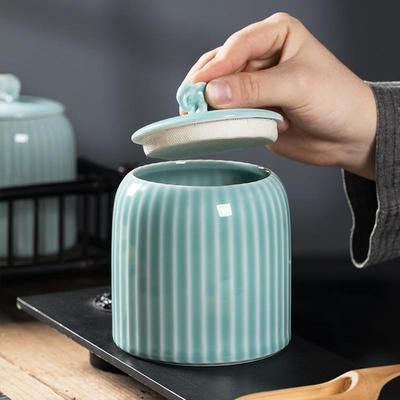 空山新雨龙泉青罐大容量茶叶罐大号MGC瓷陶瓷创意密封散茶存储茶