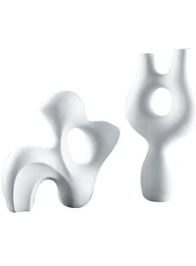 北欧黑白色几何树脂花摆件厅插花器电视客样板BJ00047房家居软装