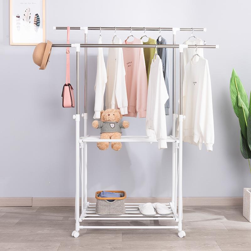 落0330系列地折叠晾衣架不锈钢室内凉衣架子服用晒家衣架阳台晒被