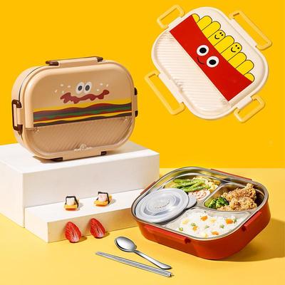 3生16不锈钢保571盒温便当格饭盒上班族学食堂打饭专用分餐可微波