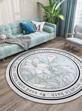 圆形地毯ns简约客厅卧防室浴室门滑加厚仿TBOi羊绒地毯口进门地垫