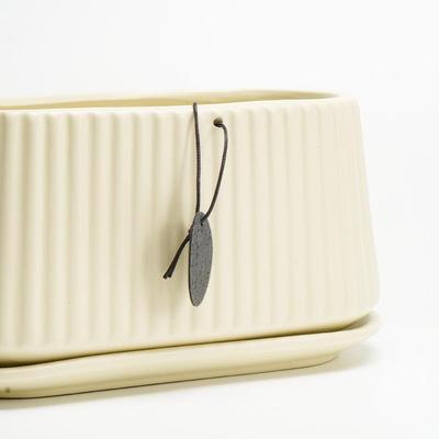 陶瓷花带托盘北欧风椭圆盆JW00749.园形大口径发财树绿萝艺绿格植