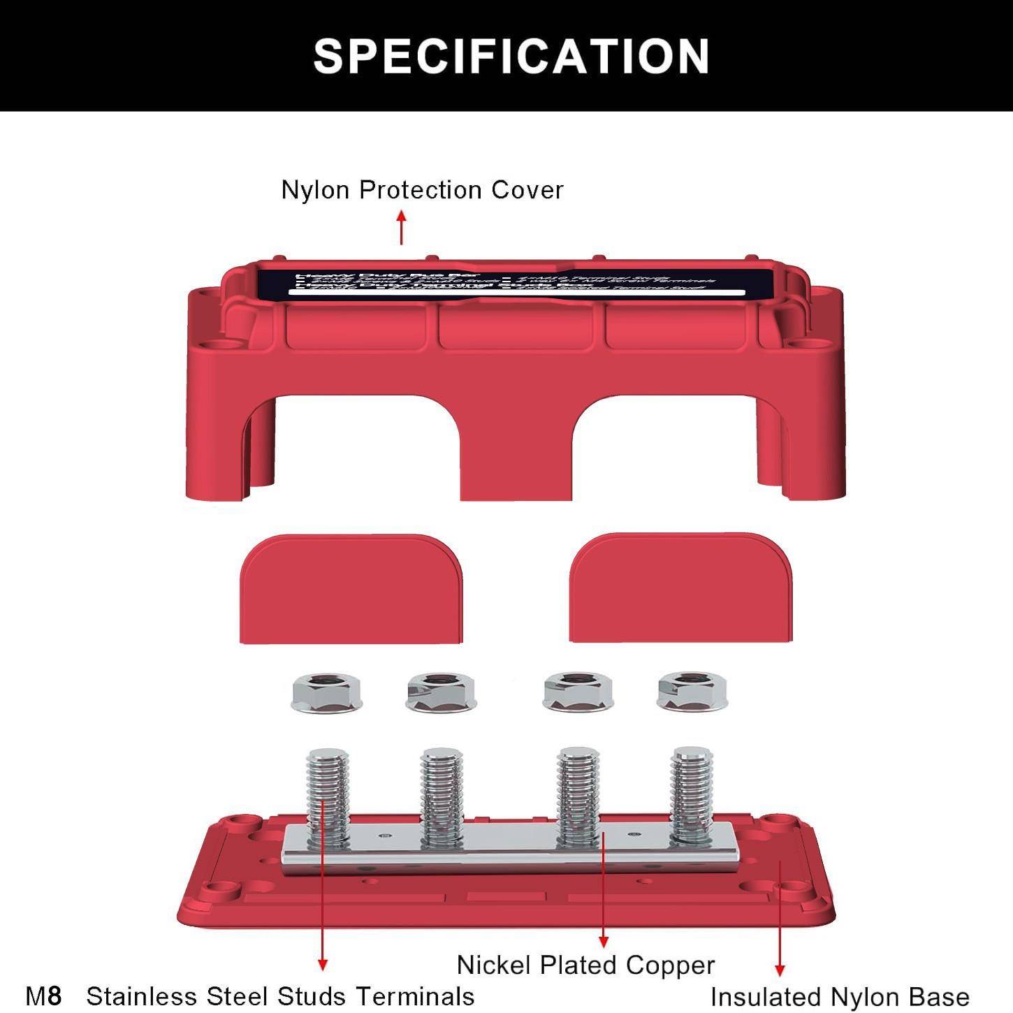 接线柱车轮船导通流线房路改汇线盒装8路821汇流线束收纳端盒M8用