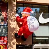 圣诞节装 饰品圣老外人诞悬挂充发光气模店铺户场气景布置挂943饰2