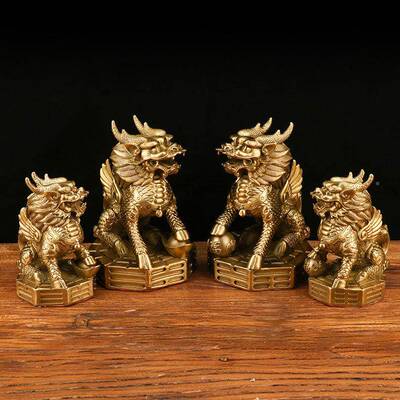 铜麒一件摆铜八卦财富麟麒麟铜书卷麒麟对八卦98麒麟