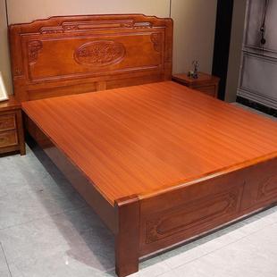 实木床花梨木格木1.5m明清古典1.8m中式 仿古雕花月牙孔位菠萝格