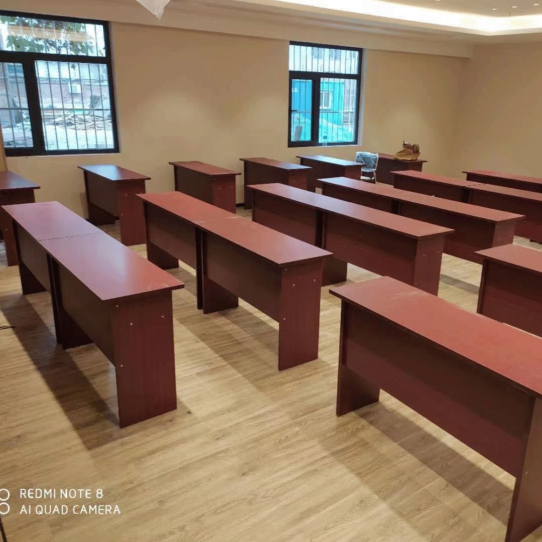 现代简约会议桌条桌培训桌学校村委礼堂会议室条形桌双人长桌椅