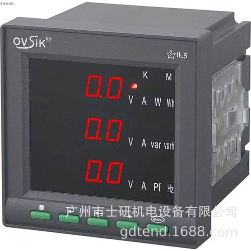 三相电流电压数码管多功能电力功率频率因数表OSK304E-9S4欧斯卡