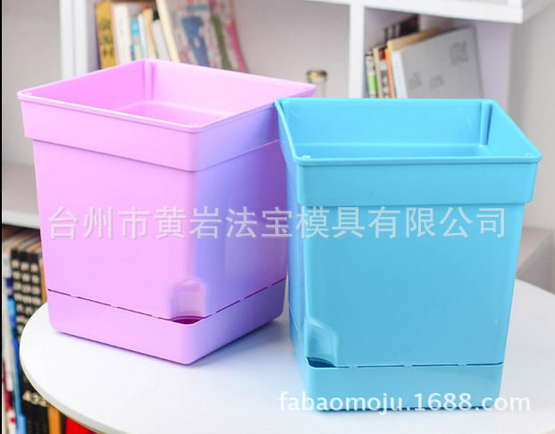 花盆办公桌小花盆多肉花盆树脂花盆大方形有出水孔带托盘花盆模具