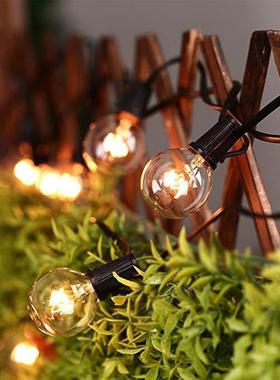 G40防水防雨钨丝复古灯串装饰灯120VC7圣诞灯E12暖白庭院灯英美欧