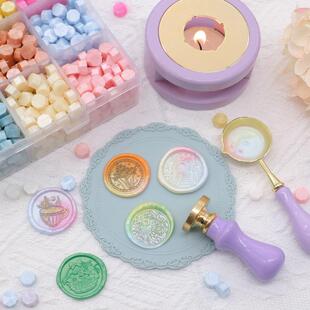 欧彩火饰漆蜡卡套装12格蜡粒马龙熔炉封手工礼物无品牌/装信盖印