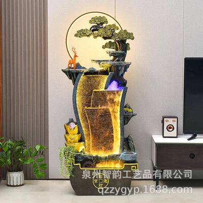 假山鱼缸喷泉水流摆件客厅REE阳品水台办公室玄关景装饰乔迁开业