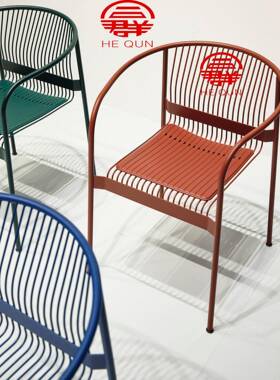 现空代简约民宿酒铁店花园UMQ线庭院露椅天阳台户外椅家用镂铁丝