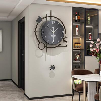 代英简约挂钟客厅家用轻奢装饰现钟表创意时尚钟时高级JT2357QT感