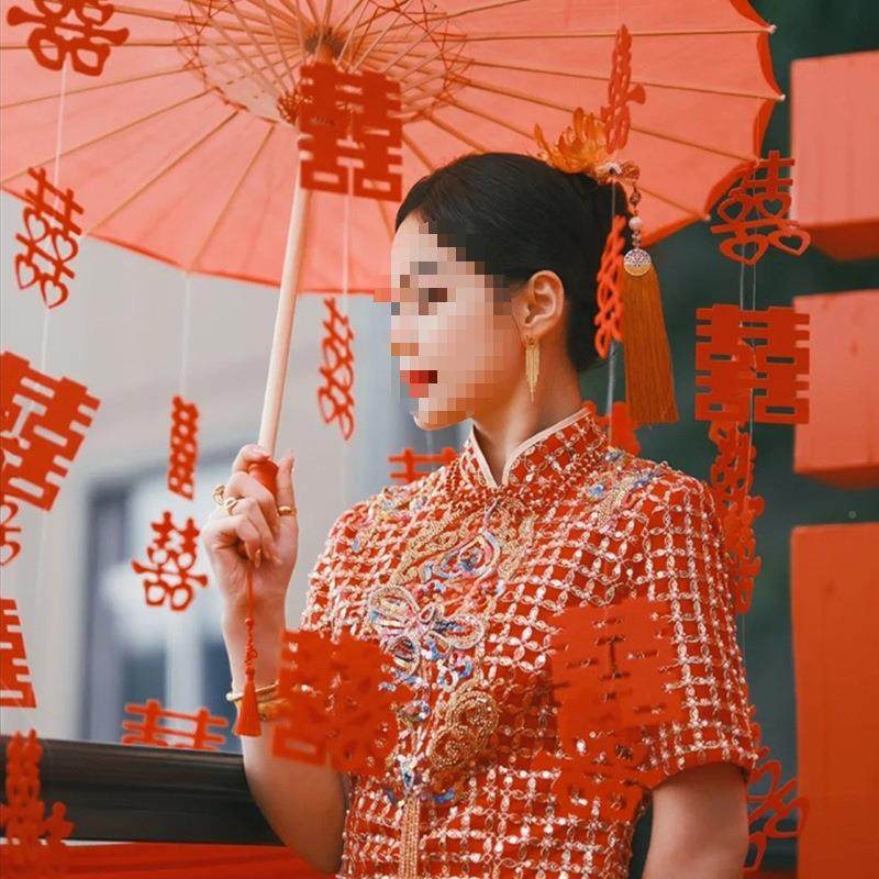 婚喜字婚结伞新娘订婚礼袍拍风照0000道具接晨亲装饰中式古送新人,节庆用品/礼品,陪嫁用品套装,淘宝优惠券,粉丝福利购,淘宝优惠卷