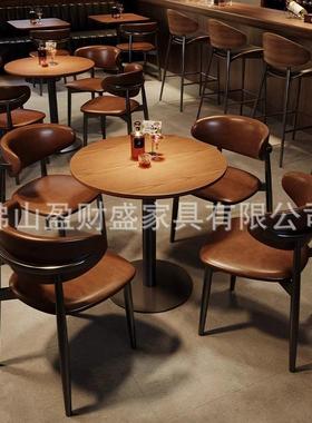 奶复古啡厅桌椅合咖实木烘焙蛋糕店组椅子酒馆民宿甜83653品茶店