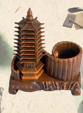 创意款树脂摆件（厂家直销）九层九层宝塔文塔笔仿木塔宝佛昌塔筒