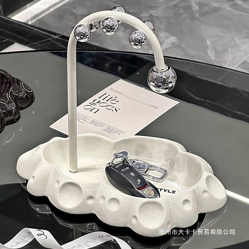 入户玄KBJ-008品关收纳置物架颜值高轻奢陶瓷桌钥匙饰收纳盒面高