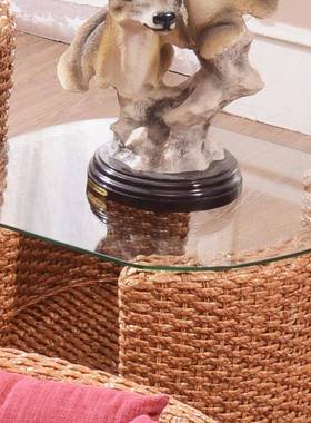 沙发边柜轻圆奢边几边桌藤约茶几简编角几客厅小78064桌子边角柜