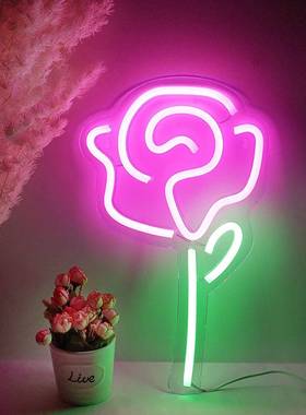 玫瑰花背板霓虹灯5vUSB供电电商热卖产品