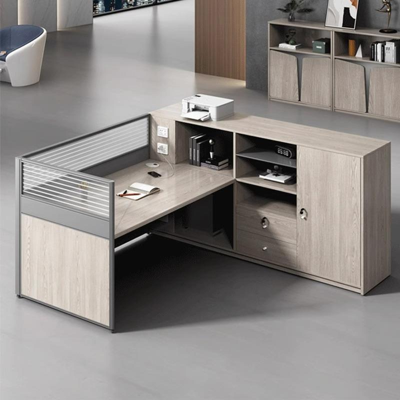 办公室职员桌财务办公桌简约现代员工位46双人位屏风卡座桌椅组合