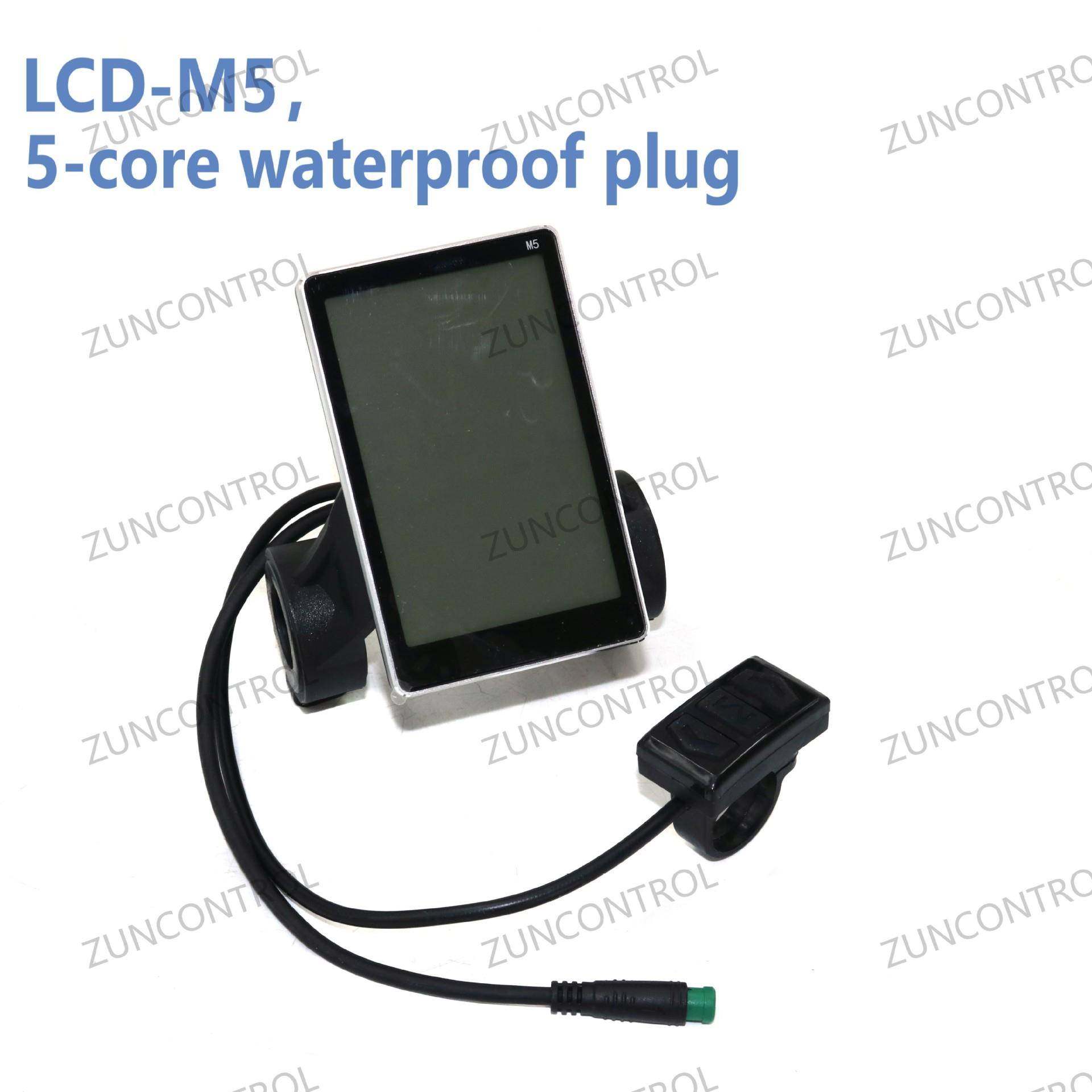 电动自行车山地车滑板车LCD竖屏智能液晶仪表M5防水线接头圆头5针