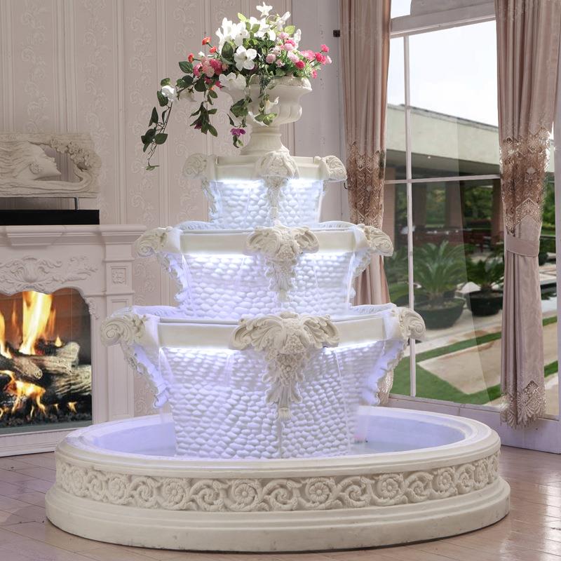 欧式流水工艺品大型假山流水喷泉东南亚风格落地摆件喷泉
