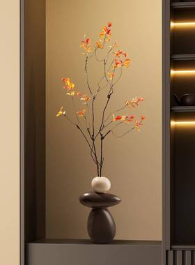 202视5新款中式入户瓶玄关壁龛时来运转石来转花客厅电柜运家居装